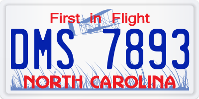 NC license plate DMS7893