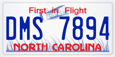 NC license plate DMS7894