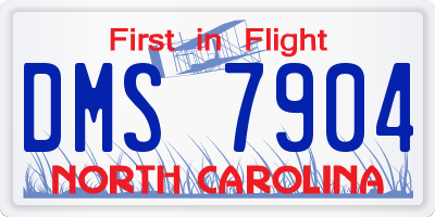 NC license plate DMS7904