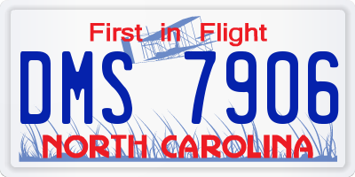 NC license plate DMS7906