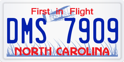 NC license plate DMS7909