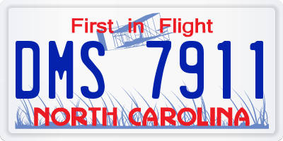 NC license plate DMS7911