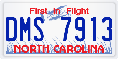 NC license plate DMS7913