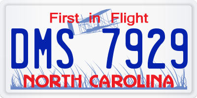 NC license plate DMS7929