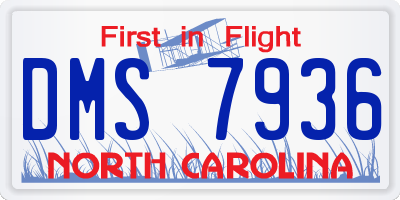 NC license plate DMS7936