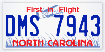 NC license plate DMS7943