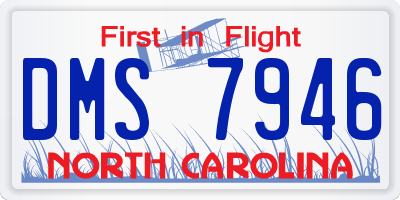 NC license plate DMS7946