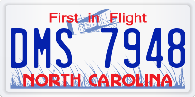 NC license plate DMS7948