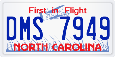 NC license plate DMS7949