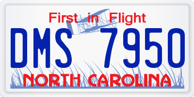 NC license plate DMS7950