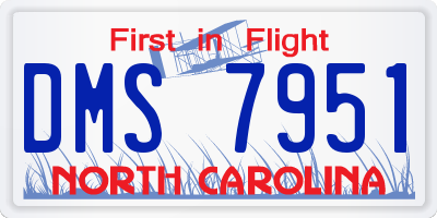 NC license plate DMS7951
