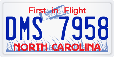 NC license plate DMS7958