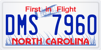 NC license plate DMS7960