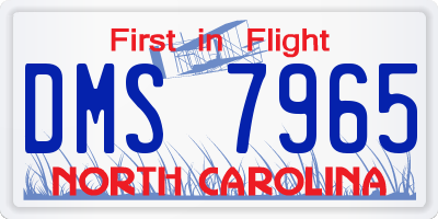 NC license plate DMS7965
