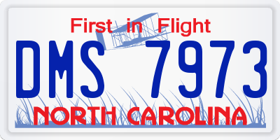 NC license plate DMS7973