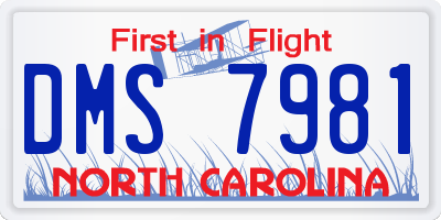 NC license plate DMS7981