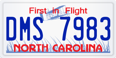 NC license plate DMS7983