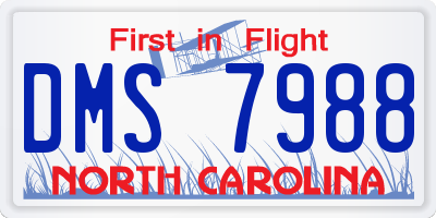 NC license plate DMS7988