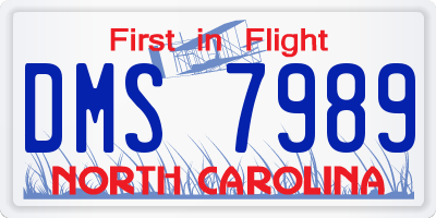NC license plate DMS7989