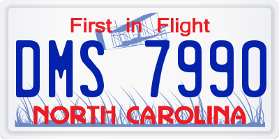 NC license plate DMS7990