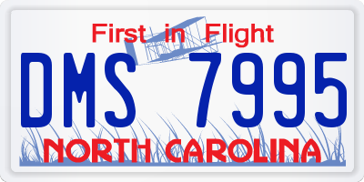 NC license plate DMS7995