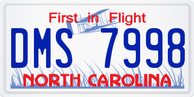 NC license plate DMS7998