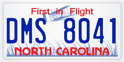 NC license plate DMS8041