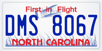 NC license plate DMS8067