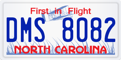 NC license plate DMS8082