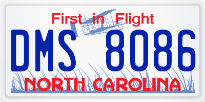 NC license plate DMS8086