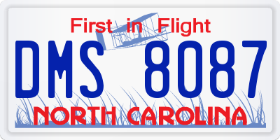 NC license plate DMS8087