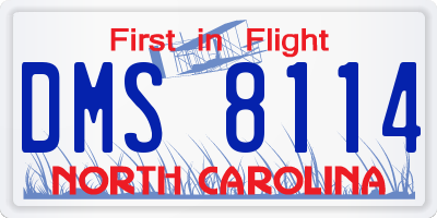 NC license plate DMS8114