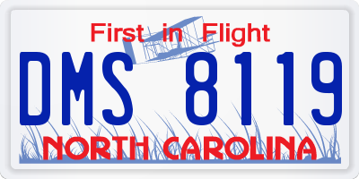 NC license plate DMS8119