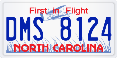 NC license plate DMS8124