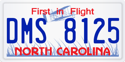 NC license plate DMS8125