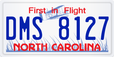 NC license plate DMS8127