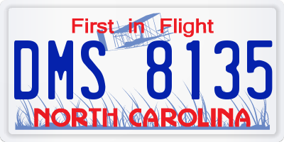 NC license plate DMS8135