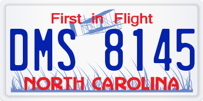 NC license plate DMS8145