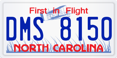 NC license plate DMS8150