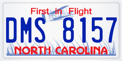NC license plate DMS8157