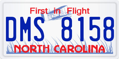 NC license plate DMS8158