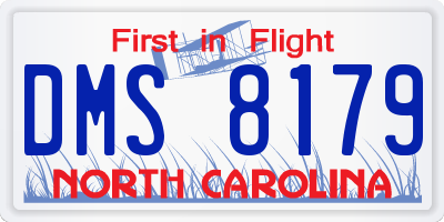 NC license plate DMS8179
