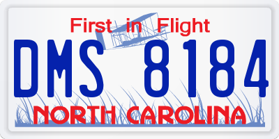 NC license plate DMS8184
