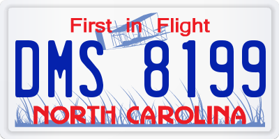 NC license plate DMS8199