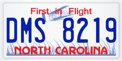 NC license plate DMS8219