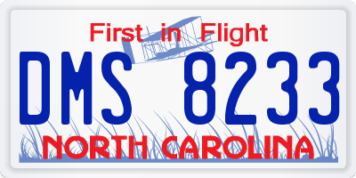 NC license plate DMS8233