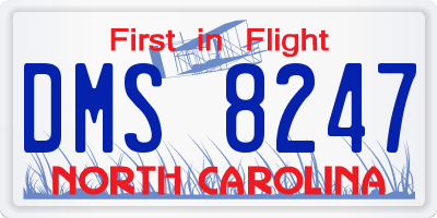 NC license plate DMS8247