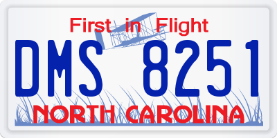 NC license plate DMS8251
