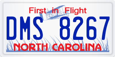 NC license plate DMS8267