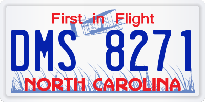 NC license plate DMS8271